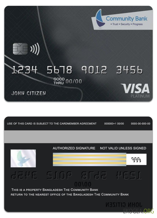 Bangladesh La carte visa platine de la Community Bank